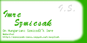 imre szmicsak business card